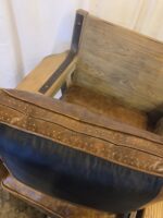 Custom Heavy Artisan Brown Leather Lounge Chair + Restoration Hardware Ottoman - Image 7