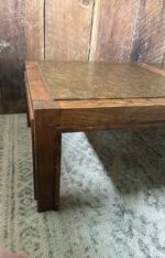 Mid-Century Vintage Solid Wood Coffee Table and Octagon End Tables - MCM Green-Brown Tops - Image 4