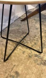Knoll Designer Side and Accent Table - White Round Top with Cord Pass Through 22 Round 20H - Image 8