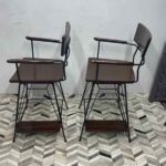 Crate and Barrel Elston Counter Height Bar Stools 24" Seat Height - Set of 2