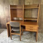 Vintage Danish Modern Teak Desk with Hutch & Chair – 51”W (Mid-Century Modern)