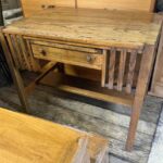 Antique Arts & Crafts Oak Writing Desk – Crescent Line Furniture Storage 36W 24D 30H