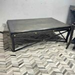 Custom Made in Marin Metal Steel & Wood Coffee Table + End Table Set
