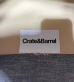 Crate & Barrel Gray Upholstered Lounge Chair Club Lounge Living Room Armchair Fabric - Image 4