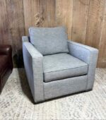 Crate & Barrel Gray Upholstered Lounge Chair Club Lounge Living Room Armchair Fabric