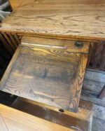 Antique Arts & Crafts Oak Writing Desk – Crescent Line Furniture Storage 36W 24D 30H - Image 4