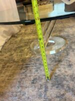 Sculptural Lucite Base Coffee Table 42 Inch Round Glass - Image 4