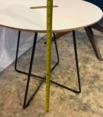 Knoll Designer Side and Accent Table - White Round Top with Cord Pass Through 22 Round 20H - Image 7