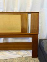 1960s Danish Modern Wahl Iversen Falster Teak & Cane King Headboard 72W 38H - Image 4