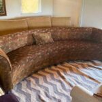 Todd Hase “Chester” Custom 9’ Curved Colorful Geometric Sofa Designer Statement
