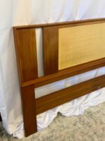 1960s Danish Modern Wahl Iversen Falster Teak & Cane King Headboard 72W 38H - Image 2