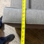 Crate & Barrel Gray Upholstered Lounge Chair Club Lounge Living Room Armchair Fabric - Image 3