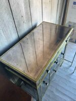 36"W Mirrored Hall Chest and 5-Drawer Accent Dresser - Gold Trim - Image 2