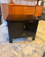 Black Modern Minimalist 2-Drawer Nightstand & End Table 23.5"W 17"D 21"H