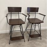 Crate and Barrel Elston Counter Height Bar Stools 24" Seat Height - Set of 2