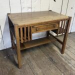 Antique Arts & Crafts Oak Writing Desk – Crescent Line Furniture Storage 36W 24D 30H