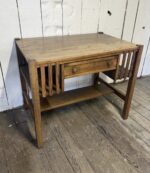 Antique Arts & Crafts Oak Writing Desk – Crescent Line Furniture Storage 36W 24D 30H