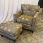 Ethan Allen Armchair & Matching Ottoman Set