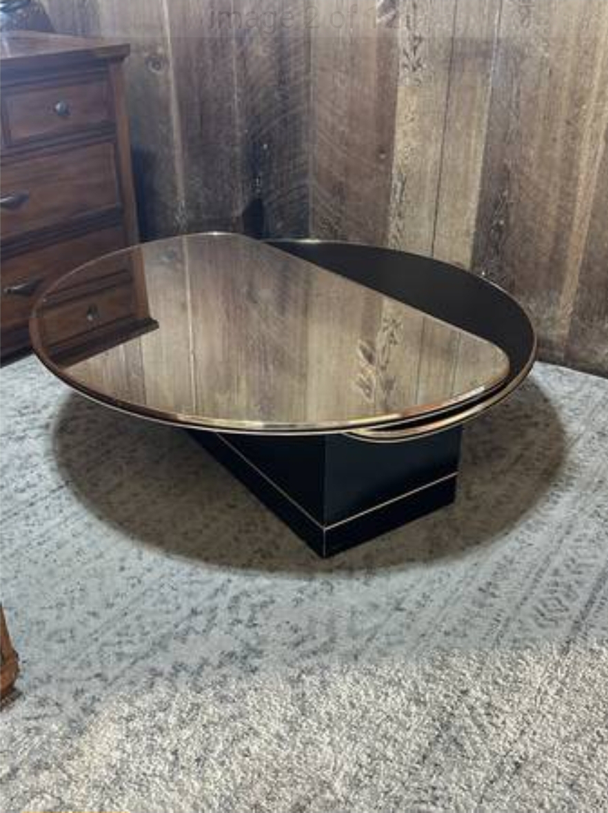 Screenshot_20260627_201715_Chrome Milo Baughman Vintage Swivel Top Brass & Glass Coffee Table - Image 1