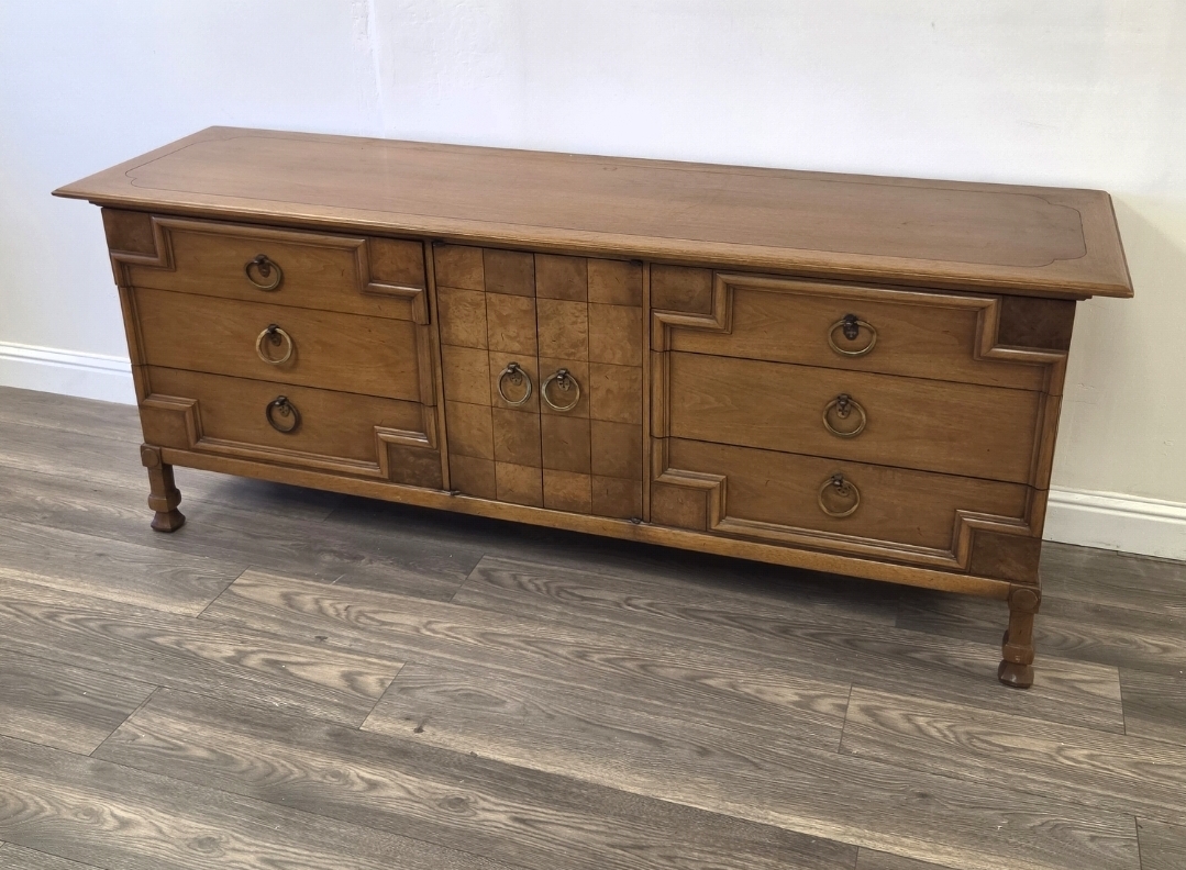 Screenshot_20261025_165744_Gallery Vintage Tomlinson Burlwood & Walnut Triple Dresser / MCM Credenza - Image 1