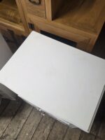 Pair of White French Country Nightstands with Glass Crystal Knob Handles - Image 6