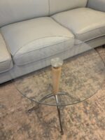 Vintage Mid-Century Modern Inspired Round Glass Top Accent Table - Image 6