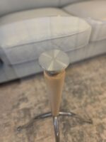 Vintage Mid-Century Modern Inspired Round Glass Top Accent Table - Image 5
