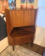 A Mid-Century Danish Teak Corner Bar Cabinet by Gunni Omann for Omann Jun ​