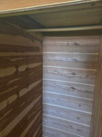 Vintage Mid Century Modern Walnut Bedroom Set with Cedar Wardrobe & Dresser with Mirror - Image 3