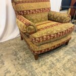 Vintage Kilim Tapestry Oversized Armchair • Elephant & Botanical Motif