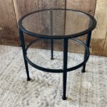 Pottery Barn Tanner Round Glass End Table 24”