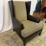Mitchell Gold + Bob Williams Leather Plaid Wingback Chair