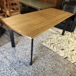 Custom Exotic Hardwood and Welded Steel Dining Table 73.5”