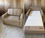 Crate & Barrel American Leather Twin Sleeper Chair 52” Wide