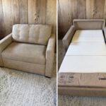 Crate & Barrel American Leather Twin Sleeper Chair 52” Wide
