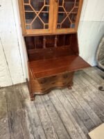 Traditional Secretary Desk with Glass Door Hutch 79H 30W 15D - Image 3