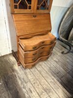 Traditional Secretary Desk with Glass Door Hutch 79H 30W 15D - Image 5