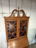 Traditional Secretary Desk with Glass Door Hutch 79H 30W 15D - Image 6
