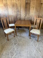 Vintage Teak Expandable Dining Table with 4 IMS Italy Chairs - Image 7