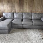 Ethan Allen Retreat Leather Sofa with Chaise – 115”