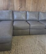 Ethan Allen Retreat Leather Sofa with Chaise – 115” - Image 3