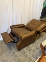 Pottery Barn Leather Push Back Recliner – Cognac Brown – 35.5” Wide - Image 4
