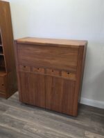 1960s Vintage D Scan Captain Line Teak Convertible Bar Cabinet on Casters - Image 2
