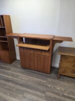 1960s Vintage D Scan Captain Line Teak Convertible Bar Cabinet on Casters - Image 3