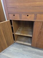 1960s Vintage D Scan Captain Line Teak Convertible Bar Cabinet on Casters - Image 7