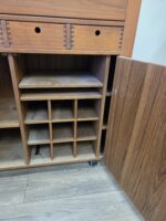 1960s Vintage D Scan Captain Line Teak Convertible Bar Cabinet on Casters - Image 11