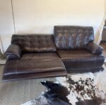 Genuine Leather Wall Hugger Reclining Sofa – Dual Independent Recliners - Image 2