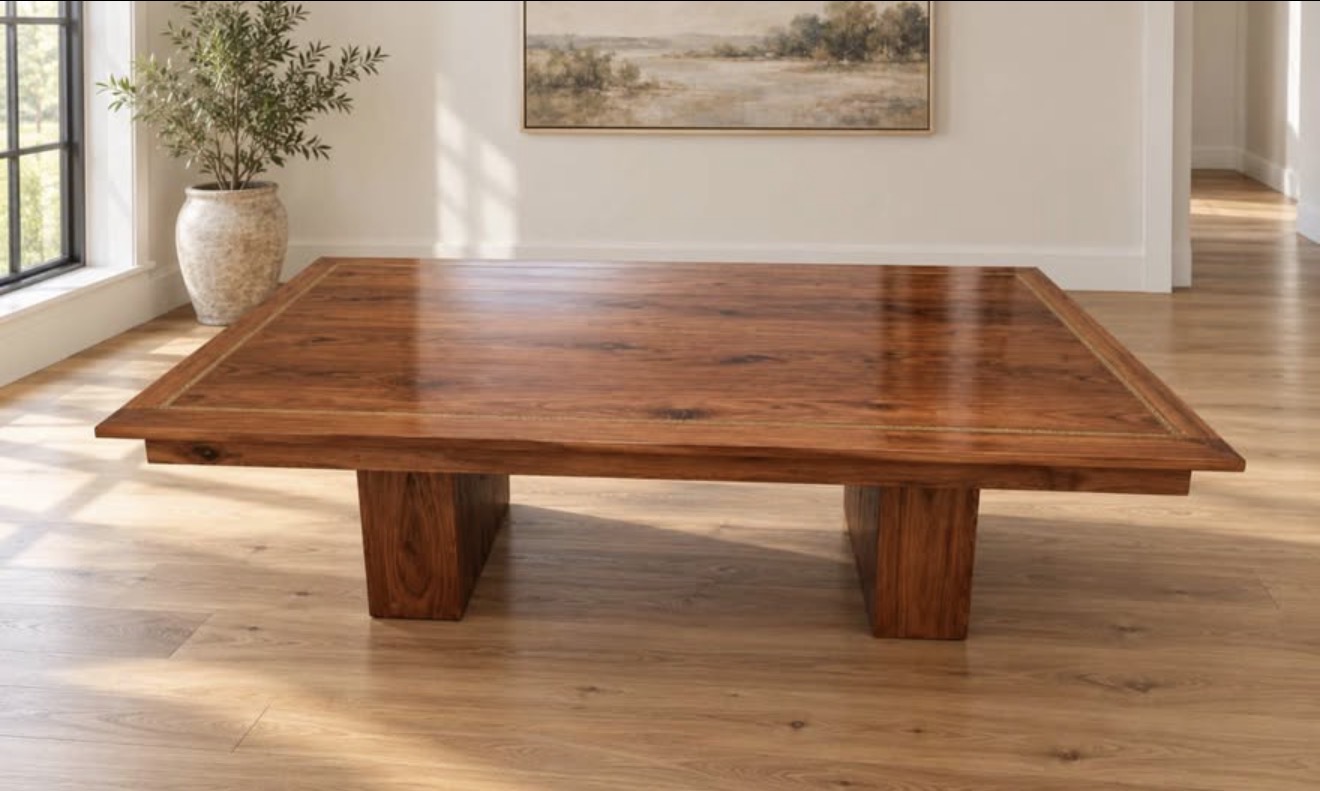 Screenshot Custom Solid Wood Hickory and Cherry Dining / Conference Table 82x69.5 - Image 1