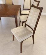 Vintage Mid Century Walnut Dining Table with Extension Leaf and 4 or 6 Chairs - Image 3