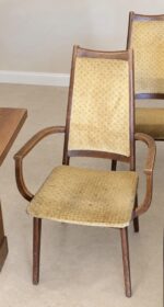 Vintage Mid Century Walnut Dining Table with Extension Leaf and 4 or 6 Chairs - Image 4